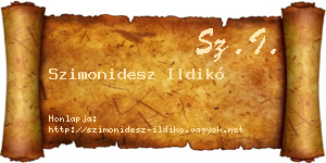 Szimonidesz Ildikó névjegykártya